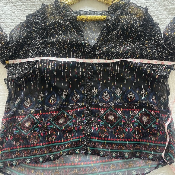 Forever That Girl Anthropologie Sheer Ruffled Blouse - Picture 7 of 10